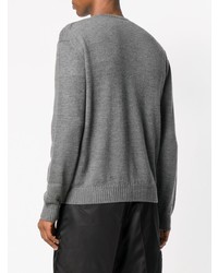 Мужской серый свитер с v-образным вырезом от Jil Sander