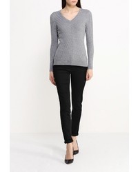 Женский серый свитер с v-образным вырезом от Bebe