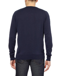 Мужской серый свитер с v-образным вырезом от John Smedley