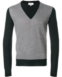 Мужской серый свитер с v-образным вырезом от Brioni