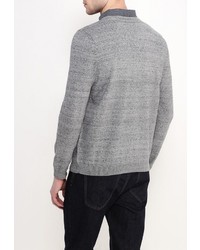 Мужской серый свитер с v-образным вырезом от Burton Menswear London