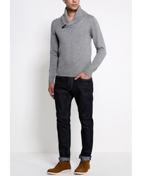 Мужской серый свитер с v-образным вырезом от Celio