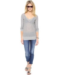 Женский серый свитер с v-образным вырезом от BB Dakota