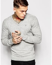 Мужской серый свитер с v-образным вырезом от Diesel