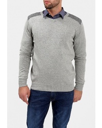 Мужской серый свитер с v-образным вырезом от F5