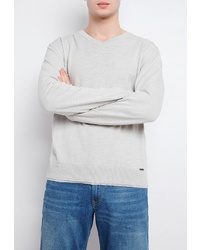 Мужской серый свитер с v-образным вырезом от FiNN FLARE