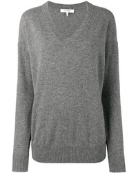 Женский серый свитер с v-образным вырезом от Frame