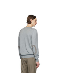 Мужской серый свитер с v-образным вырезом от Maison Margiela