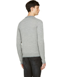 Мужской серый свитер с v-образным вырезом от Diesel