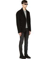 Мужской серый свитер с v-образным вырезом от Diesel