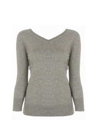 Женский серый свитер с v-образным вырезом от Isabel Marant Etoile