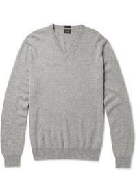 Мужской серый свитер с v-образным вырезом от J.Crew