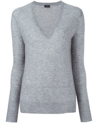 Женский серый свитер с v-образным вырезом от Joseph