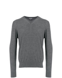 Мужской серый свитер с v-образным вырезом от Lanvin