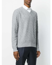 Мужской серый свитер с v-образным вырезом от Ballantyne