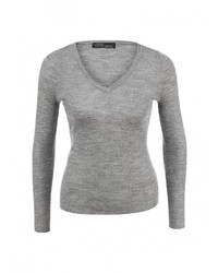 Женский серый свитер с v-образным вырезом от Love Republic