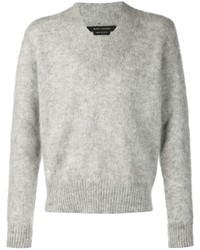 Мужской серый свитер с v-образным вырезом от Marc Jacobs