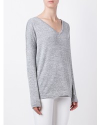 Женский серый свитер с v-образным вырезом от rag & bone/JEAN