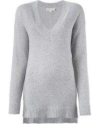 Женский серый свитер с v-образным вырезом от MICHAEL Michael Kors