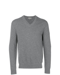 Мужской серый свитер с v-образным вырезом от N.Peal