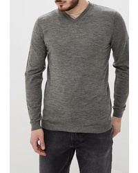 Мужской серый свитер с v-образным вырезом от Nines Collection