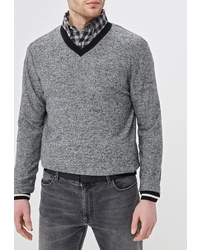 Мужской серый свитер с v-образным вырезом от O'stin