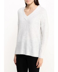 Женский серый свитер с v-образным вырезом от Only