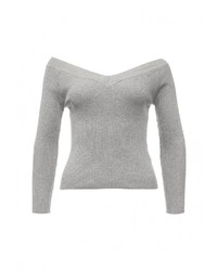 Женский серый свитер с v-образным вырезом от QED London