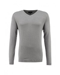 Мужской серый свитер с v-образным вырезом от River Island