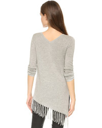 Женский серый свитер с v-образным вырезом от Ella Moss