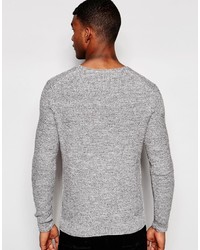 Мужской серый свитер с v-образным вырезом от Boss Orange