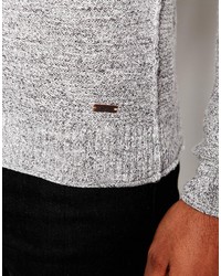 Мужской серый свитер с v-образным вырезом от Boss Orange