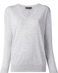 Женский серый свитер с v-образным вырезом от The Row