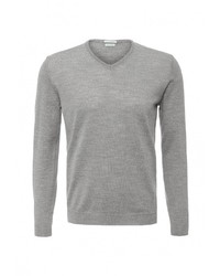 Мужской серый свитер с v-образным вырезом от United Colors of Benetton