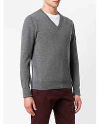 Мужской серый свитер с v-образным вырезом от Ballantyne
