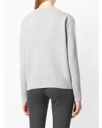 Женский серый свитер с v-образным вырезом от Zanone