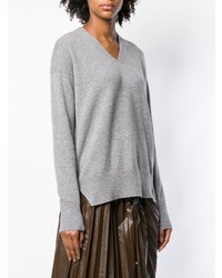 Женский серый свитер с v-образным вырезом от Cruciani