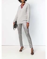 Женский серый свитер с v-образным вырезом от Isabel Marant