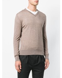 Мужской серый свитер с v-образным вырезом от Ballantyne
