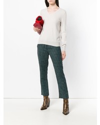 Женский серый свитер с v-образным вырезом от N.Peal