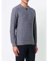 Мужской серый свитер с v-образным вырезом от Ermenegildo Zegna