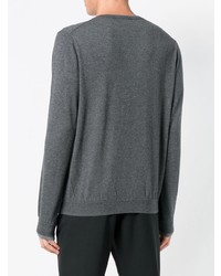 Мужской серый свитер с v-образным вырезом от Sun 68