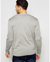 Мужской серый свитер с v-образным вырезом от French Connection