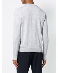 Мужской серый свитер с v-образным вырезом от Eleventy