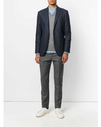 Мужской серый свитер с v-образным вырезом от Joseph