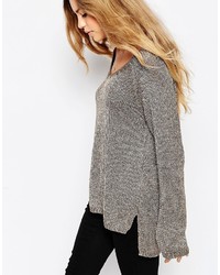 Женский серый свитер с v-образным вырезом от Brave Soul