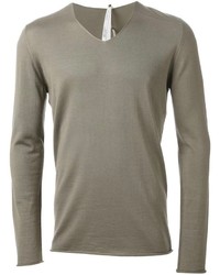 Мужской серый свитер с v-образным вырезом
