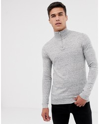 Мужской серый свитер с воротником на молнии от ASOS DESIGN