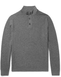 Мужской серый свитер с воротником на молнии от Ermenegildo Zegna