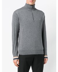 Мужской серый свитер с воротником на молнии от Sun 68